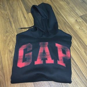 Black Gap Spell Out Logo Hoodie Xs Flannel Buffalo Plaid print XS